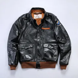 Eastman 16159 Växtbrattad Tea Core Horse Leather Jacket Classic A2 Flight Suit Wax With Vegetable Tanning Oil