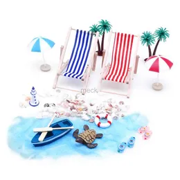 Sand Play Water Fun House Beach Chair Set Micro Style Decor Miniature Landscape Children Toy Accessories Ornament Scene 240321