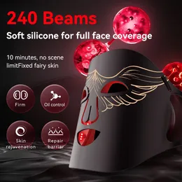 Lescolton Led Face Mask nära infraröd ljusterapi Mask Beauty Soft Silicone LED Red Blue Gul Hud Care 240318