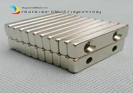 24 st ndfeb fix magnet 40x10x5mm med 2 m5 skruvräknare hål block n42 neodymium sällsynt jord permanent magnet3439553