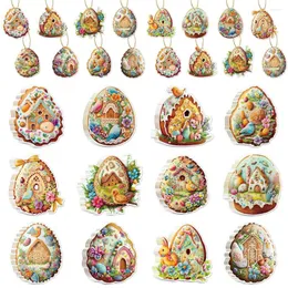 Party Decoration 12pcs Easter Cartoon Paperboard Hanging Tag Egg Cute Chick Tree Pendant Happy Decor For Home