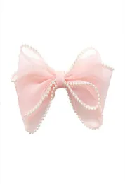 Accessori per capelli Donna Elegante Perle Nastro di chiffon Fiocco Scrunchie Cravatta Dolce Decorare Fasce Fascia Moda Drop Delivery 2021 Ba1585275