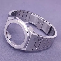 Titta på band GMAS2100 Hontao Casioak Mini All Metal Mod Kit Case Bezel med skruvband DIY rostfritt stål för minsta GMA-S2100345F