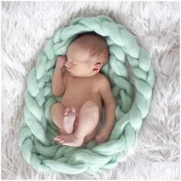 Blankets Swaddling Baby Pography Props Blanket Wool Cloghet Born Slee Mat Ddling Cushion Infant Po Background Twist Braid Soft Drop De Otep7