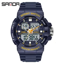 Wolf Warrior 2 Forze Speciali Night Glow Multifunzionale Impermeabile Doppio Display Studente delle Scuole Superiori Sport all'Aperto Orologio con quadrante grande da uomo