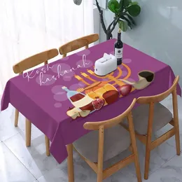 Toalha de mesa Rosh Hashanah Retângulo Shana Tova Toalha de mesa à prova d'água Decoração de mesas para piquenique de cozinha