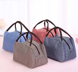 Striped Lunch Bag For Women Insulated Cold Picnic Totes Carry Case Thermal Bags Food Bag Lunch Box Bag6511438