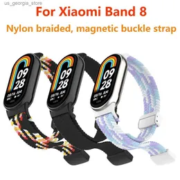 Pulseiras de relógio adequadas para Xiaomi 8 pulseiras de nylon tecidas fivelas magnéticas personalidade luxuosa e pulseiras de substituição Xiaomi 8 Y240321