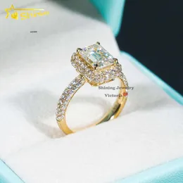 디자이너 보석 핫 판매 힙합 S925 VVS Moissanite Fine Custom Soild Engagement 10K 14K 18K Real Gold Lab Diamond Luxury Wedding Bang Ring