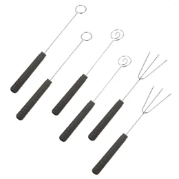 Set di stoviglie 6 pezzi Forchetta per cioccolato Gadget da cucina Strumenti per immersione Decor BBQ per interni Cottura in acciaio inossidabile Decorazione fai da te