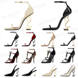 Designer Sandals Classics Women Shoes Heels klackar Sandaler Fashion Dress Shoes Dance Shoe Ny Sexig 10cm Lady Wedding Metal Belt Buckle High Heel