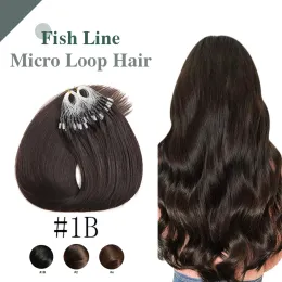 Extensions Micro Loop Hair Extensions 1626 Inch 100% Remy Human Hair Extensions Straight Micro Ring Dark Brown #2 Color For Women 50 100g