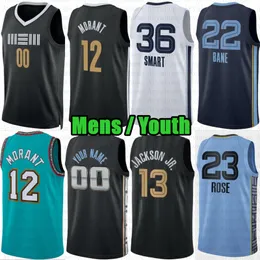 Anpassad herr Youth Ja Morant Basketball Jersey Marcus Smart Desmond Bane Jaren Jackson Jr. Brandon Clarke GG Jackson Derrick Santi Aldama Rose Jason Williams