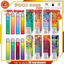 Magazzino statunitense Poco Huge 5000 puffs mesh coil Sigaretta elettronica monouso Vape con batteria da 950 mAh e cartuccia da 15 ml Vaper magazzino locale statunitense