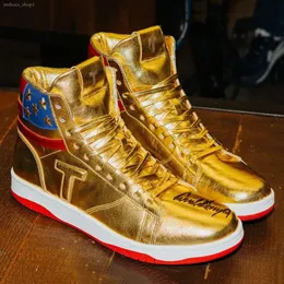 2024 Neue Männer Designer-Schuhe Trumpes geben niemals High-Top-Freizeitschuhe Stylische Präsidentschaftsturnschuhe für formelle Kleidung und Komfort im Freien 39-45 UK-Schnüre mit Box