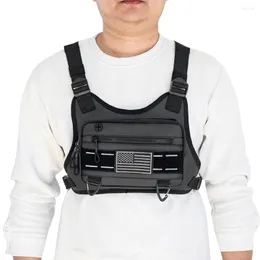 Utomhusväskor unisex Taktisk axelryggsäck med justerbara remmar Lätt frontväska stor kapacitet Hip Hop Streetwear