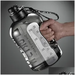 Vattenflaskor burar 2,7 liter sportflaska med ST stora bärbara resor för träning Fitness Cup Time Scale BPA Drop Delivery SPO DHG2N