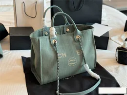 Mulheres Verde Bohemian BOHO Bolsa de lona Designer de moda bordado leatter Grande fralda bebê mamãe bolsa com alça de corrente composta bolsa feminina