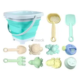 Sand Play Water Fun Sand Bucket Toy Set Beach Sand Bucket Set Children Beach Toys Toy Shovels For Digging Bulk With Foldable Bucket And Animal Mold 240321