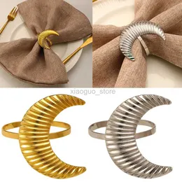 Handdukringar Eid Mubarak Metal Crescent Moon Curtain Ring Handduk Servinring för Ramadan Kareem Happy Eid Decoration Supplies Muslim Favor 240321