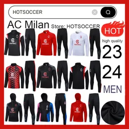 AC 2023 2024 IBRAHIMOVIC TONALI KAKA Fußball-Trainingsanzugjacke 23/24 Maillot de Foot CALHANOGLU PULISIC RAFA milan Fußball-Trainingsanzug für Erwachsene und Kinder, Jacke, Kapuzenpullover