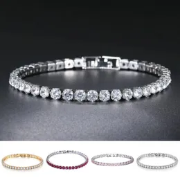 2024 High quality Women Bracelet Men Cubic Zirconia Hiphop Sier Gold Plated Jewelry Diamond One Row Hip Hop Crystal