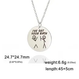 Pendant Necklaces Teamer Minimalist Stainless Steel Necklace For Friend Dont Worry I Ve Got Your Back Choker Jewelry Birthday Gifts Dr Ota75