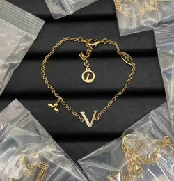 Lll modedesigner halsband armband brev hänge bleknar inte nisch design brev hänge halsband kvinnlig benben kedja hiphop kedja födelsedagspresent