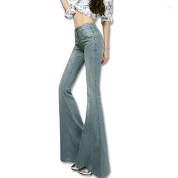 Damen Jeans Lady Marke Slim Wide Leg Denim Flare Hosen Hohe Taille Einreiher Frauen Boot Cut Hosen Herbst Winter Kleidung