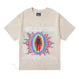 American fashion brand Abstract body adopts fun print vintage high quality double cotton designer casual short sleeve T-shirts for men and women M-15