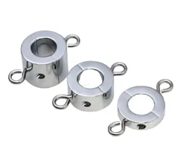 Konfetti Anfänger Metall Ball Stretcher Hodensack Anhänger Hoden Gewichtheben Zurückhaltung Penis Lock Ring 3 Größen erhältlich Drops5660942