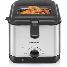 Chefman Fry Guy, comida frita confortável mais compacta e conveniente, com uma cesta estilo restaurante com capacidade de 1,6 litros, janelas de fácil visualização e ajustáveis