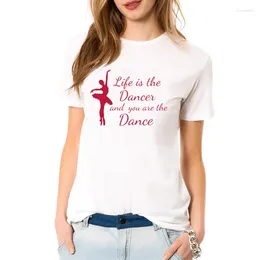 Kadın Tişörtleri Balerin Hayat Danslar ve Sen Dans - Gömlek Kadınlar Yazdır Yaz Komik Pamuk Günlük Toplar