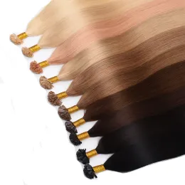 Extensions Russische vorgebundene Haarverlängerung mit flacher Spitze, 1,0 g/Strähne, Keratin-Fusion-Haarverlängerung
