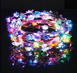 Flashing LED Hairbands strings Glow Flower Crown Headbands Light Party Rave Floral Hair Garland Luminous Wreath Hair Accessories2396682