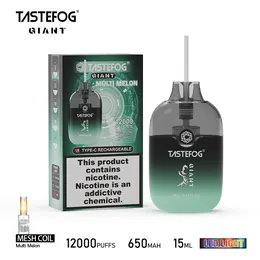 Tastefog Giant 12000 퍼프 최고의 vape 도매 일회용 vape 전자 담배