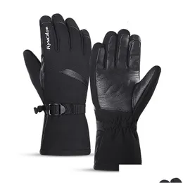 Luvas de esqui inverno toque tela quente homens motocicleta equipamento de equitação guantes à prova de vento à prova d'água snowboard térmico l231220 drop delivery s otrxh