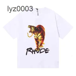 24SS Nytt Rhude Luxury Brand Rhude Shirt Men T Shirts Designer Men Shirt Men Print Street Cotton Fashion Youth Mens T Shirts SJMS