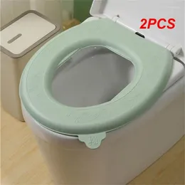 Capas de assento do vaso sanitário 2pcs alça à prova d'água doméstica reutilizável acessórios de banheiro almofada de capa