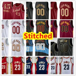 Stitched Basketball Jerseys Donovan Mitchell Darius Garland Jarrett Allen Evan Mobley Caris LeVert Max Strus Isaac Okoro Georges Niang Sam Merrill Isaiah Mobley