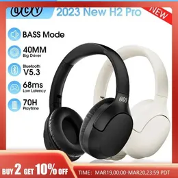 Cell Phone Earphones QCY H2 Pro Wireless Headphones BASS Mode Bluetooth 5.3 Headphones HIFI 3D Stereo Headphones Over the Ear Gaming Earbuds 70H Playtime Q240321