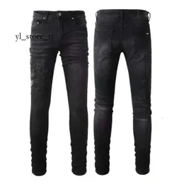 Men's Amirir Jeans Ksubi Mens Designer Purple Amirir for Men Denim with Holes Man Straight Leg Zipper Soft Hip Hop Bikers Motorcycle Soft Pruple Jeans 6416