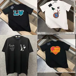 1VファットメンレディースLVシャツデザイナーとTシャツプリントファッションシャツピュアコットンカジュアルティーポロス短袖高級ファッションTシャツ6xl 7xl 8xl 53887