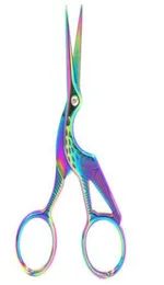Stainless Steel Crane Shape Scissors animal carving retro gilt Gold Plated scissors Beauty tailor scissors nose hair cutter YYSY274840745