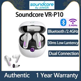 Наушники для сотового телефона Беспроводная игровая гарнитура Sound core VR P10 с низкой задержкой 30 мс и двойным подключением Bluetooth-аксессуар, подходящий для Meta Oculus Quest 2 Q240321