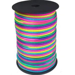 Paracord 100 Meter Bunte Regenbogenschnur Fallschirmschnur Paracord Tie Dye Style Typ III 7 Stränge 550 Paracord Ideal für Hundeleine