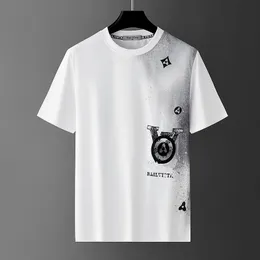 Mäns T-shirts Designer Fashionabla Young Men's Mercerized Cotton Short Sleeve Summer Personalized Slim Fit Cientile Bekväm T-shirt Asiatisk storlek M-3XL