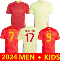 2024 Spains 축구 유니폼 유로 컵 페드리 라민 야말 Pino Merino Rodrigo Sergio M.Asensio Ferran Men Kids Kits Hermoso Redondo Caldentey 24/25 축구 셔츠