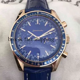 Cronografo SUPERCLONE Orologio da polso Orologi da polso Designer di moda di lusso Meccanico Chaoba a cinque aghi Meige in pelle blu Meccanico completamente automatico