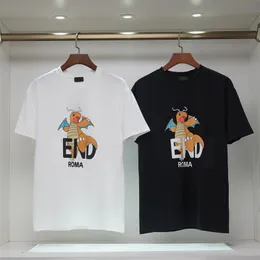 24 summer loose casual tide brand ins short sleeve Dragon Year letter new cotton printed T-shirt cartoon round collar